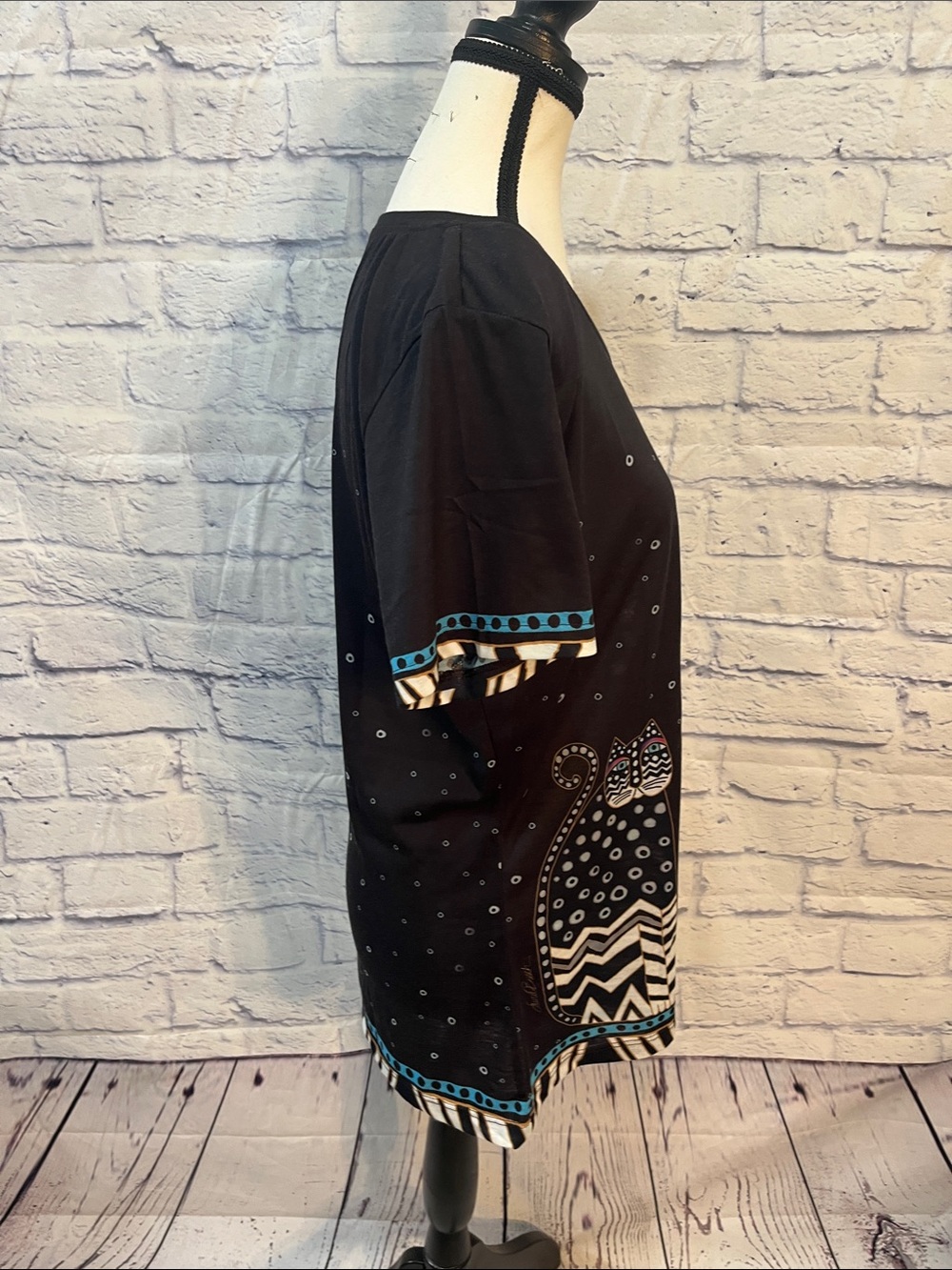 Laurel Burch Cat Top Black Size Large - Picture 4 of 8